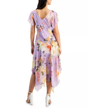 Cargar imagen en el visor de la galería, VESTIDO MIDI DE CHIFFON CON ESTAMPADO FLORAL
