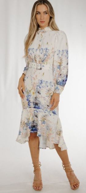 VESTIDO PEPLUM CON ESTAMPADO FLORAL