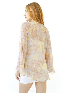 BLUSA ESTAMPADO ARABESCO TRANSPARENTE